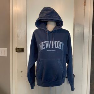Newport Rhode Island blue hooded sweatshirt
